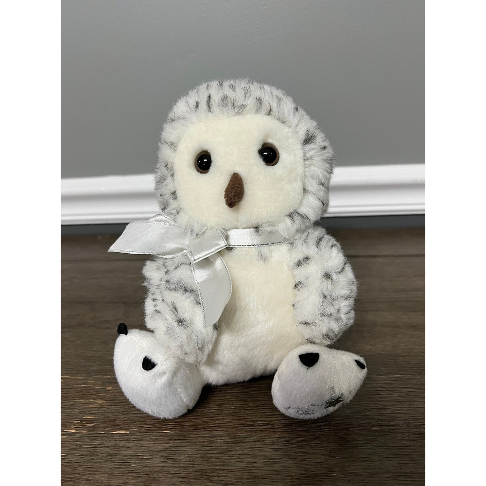 Russ Shining Stars Snow Owl Plush White Gray Stuffed Animal Bird 9 inch Toy